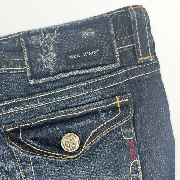 MEK Avondale Mens 30x36 Bootcut Big Stitching Dark - Picture 2 of 12
